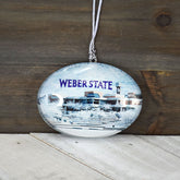 Fan Frenzy Gifts Weber State Wildcats Officially Licensed Campus Glass Ornament